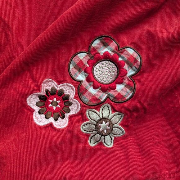 Bitty Baby by American Girl Fall Flowers Red Corduroy Girls Dress 7Y - Picture 7 of 12